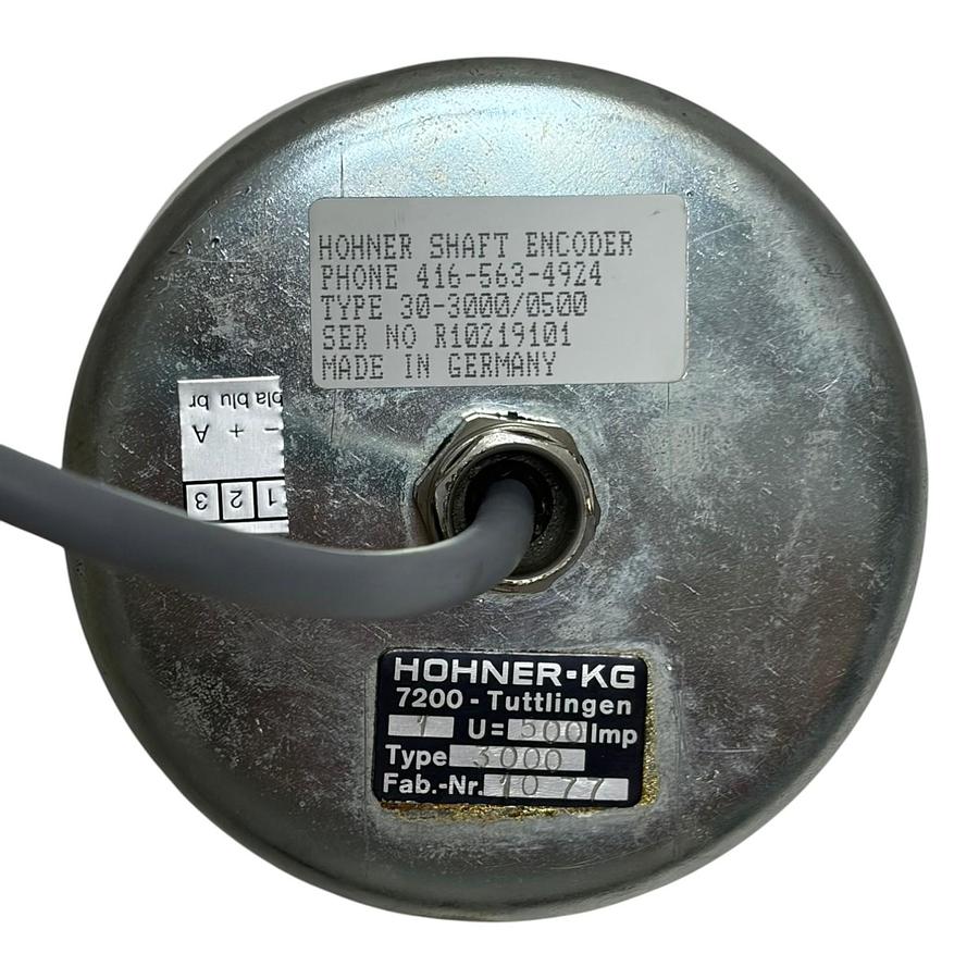 Used Hohner Shaft Encoder Type 30-3000/0500 Incremental Rotary Digitiser 500 Imp/PPR