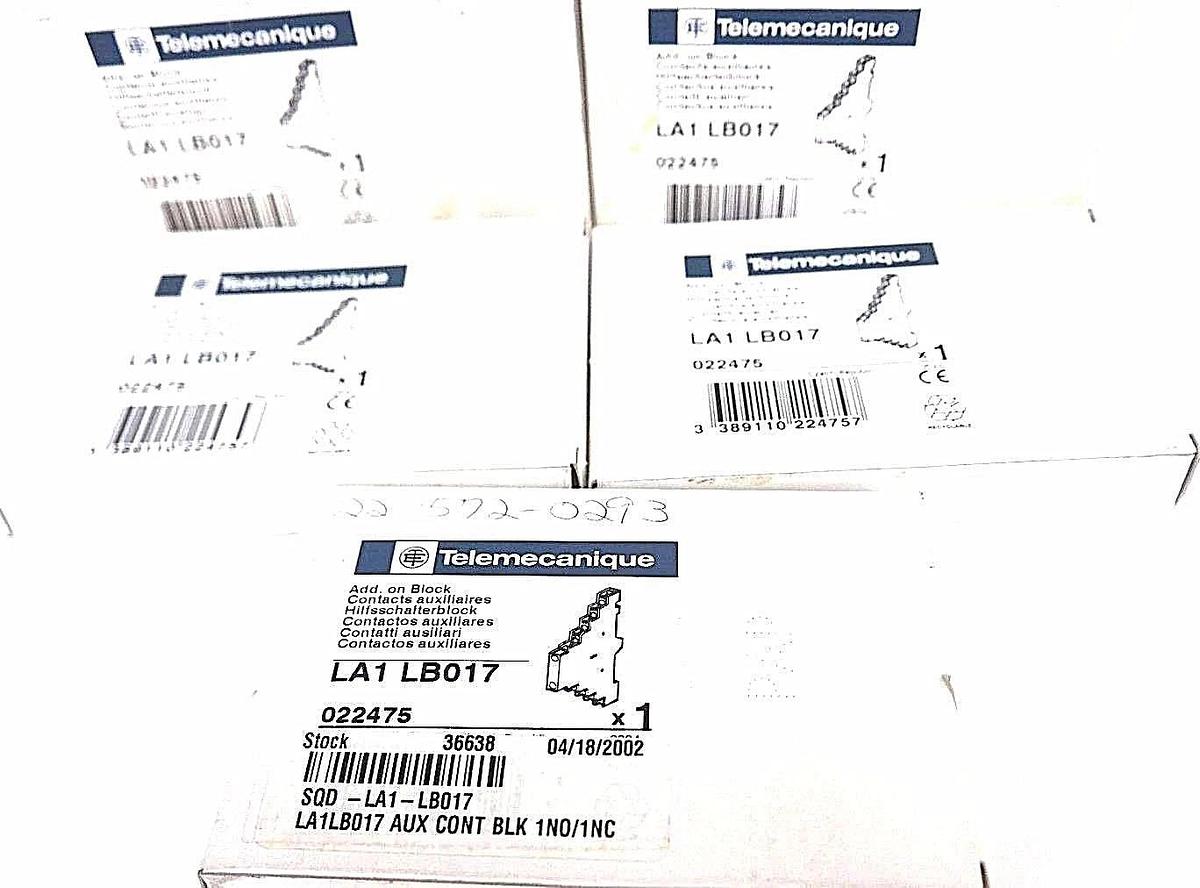 LOT OF 5 NIB TELEMECANIQUE LA1-LB017 ADD. ON BLOCKS LA1LB017