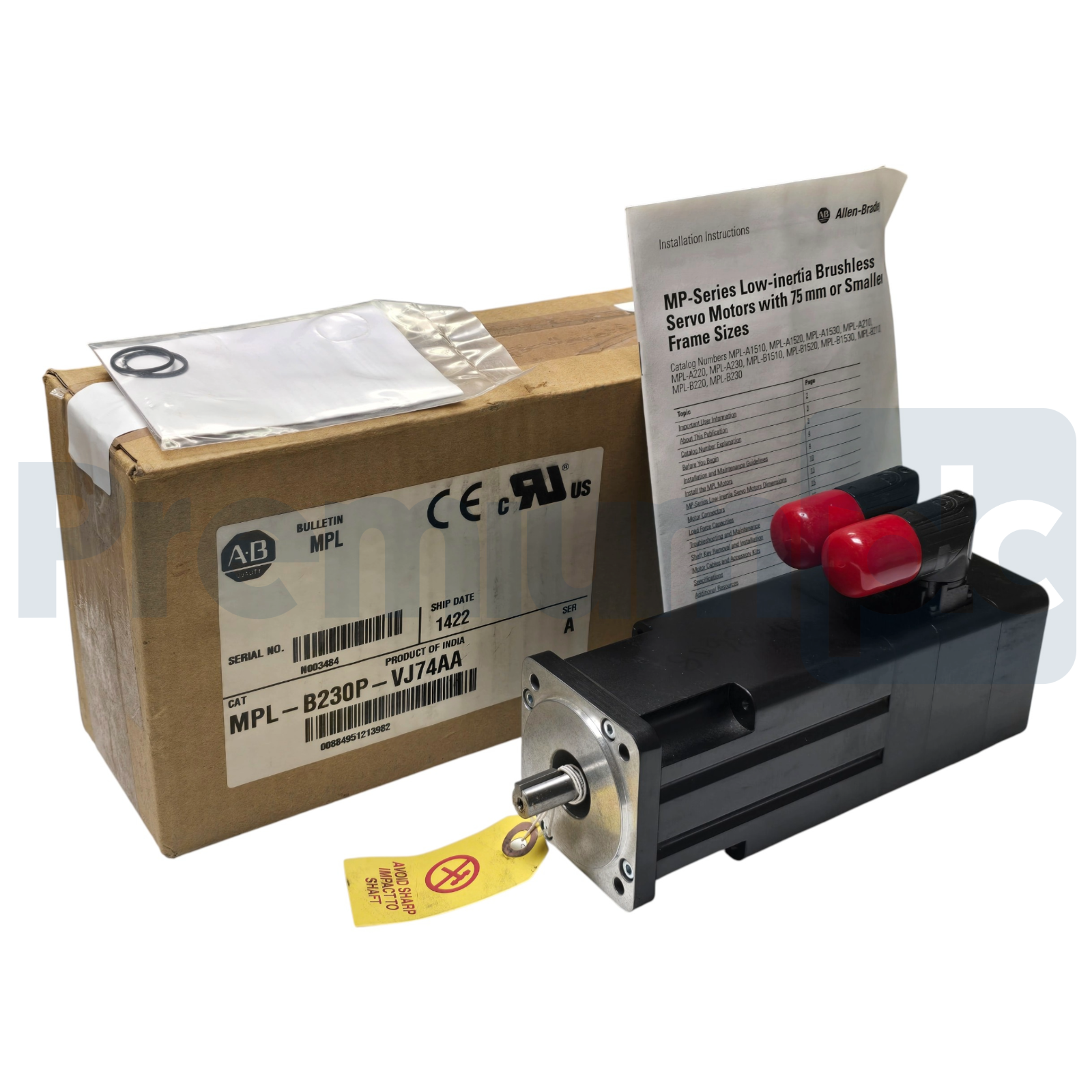 Used Allen Bradley MPL-B230P-VJ74AA /A Servo Motor 460V 5000RPM Keyed w/ 24VDC Brake