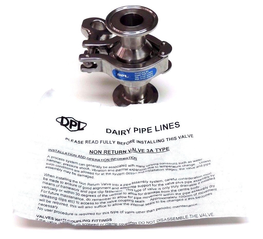 Used NEW DAIRY PIPE LINES TYPE 3A NON RETURN VALVE E-0310, DIR 97/23, KNR3A-10