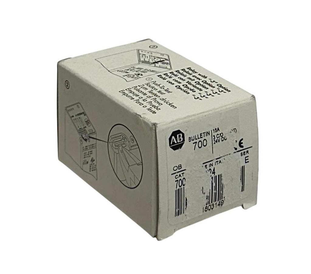 Used ALLEN BRADLEY 700-HB33Z24 /E BULLETIN 700 GENERAL PURPOSE RELAY 15A 24VDC NSMP