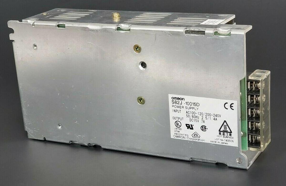 Used OMRON S82J-10015D POWER SUPPLY AC100-120/200-240V 50/60HZ 2.5/1.4A / DC 15V 7A