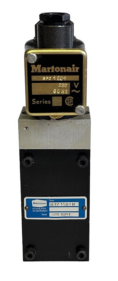 Used NEW MARTONAIR M1/152/M / M1152M SOLENOID VALVE W/ COIL SPD 1201 220V 60Hz