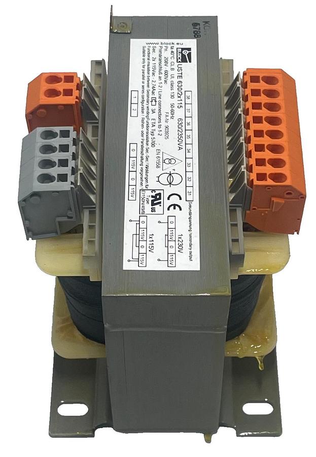 Used BLOCK USTE 630/2X115 630 VA Control‐/Isolating Transformer 2X115 V Output NSMP