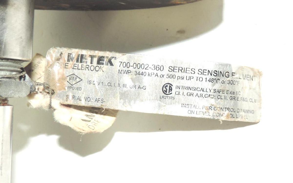 Used AMETEK DREXELBROOK 700-0002-360 SERIES SENSING ELEMENT / LEVEL TRANSMITTER