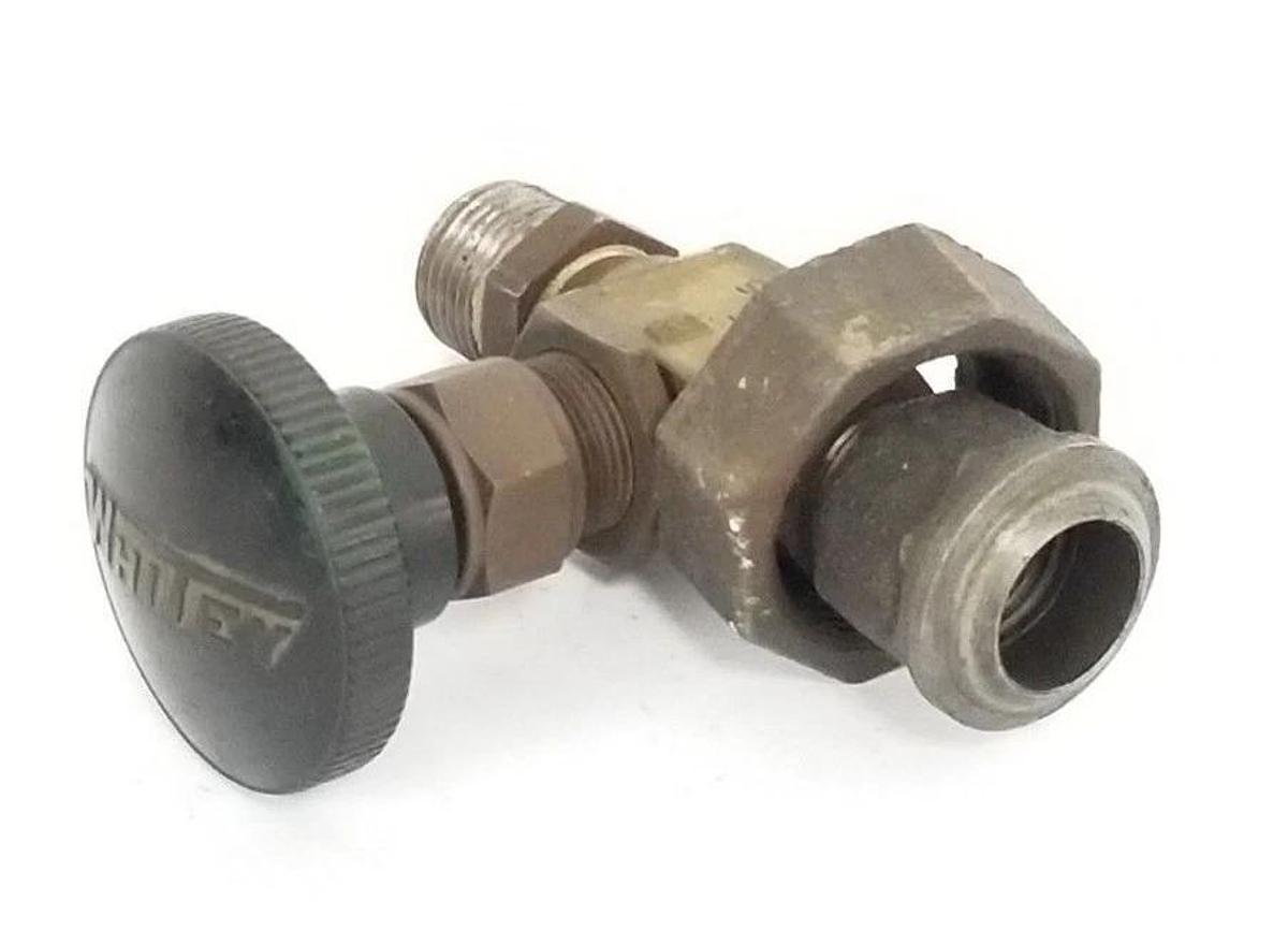 Used WHITNEY B-1RM6 BRASS INTEGRAL BONNET NEEDLE VALVE 3/8 IN. MNPT