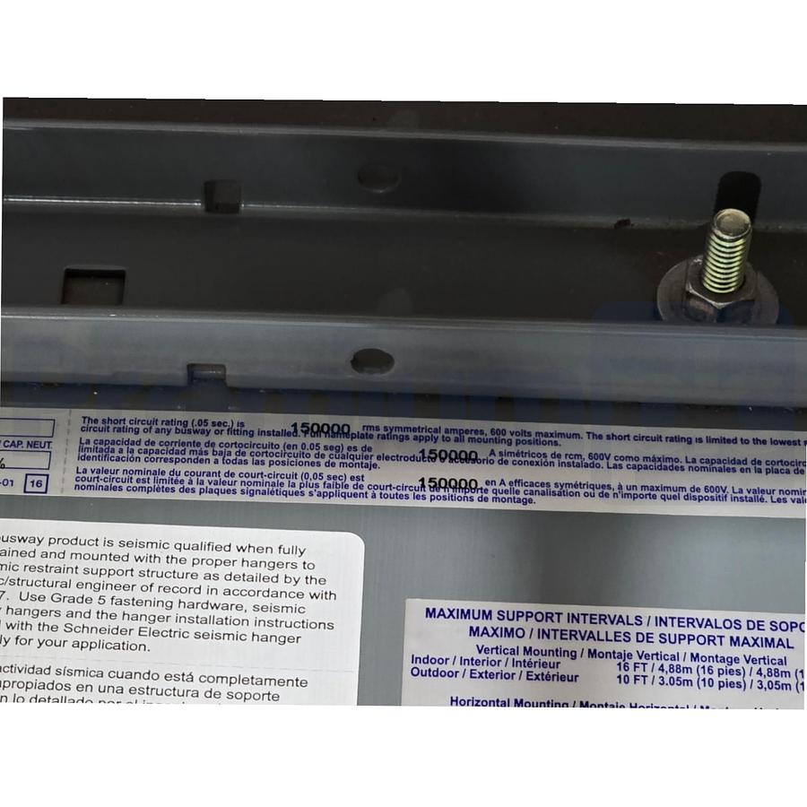 Used Square D COF2540G48PGE I-Line II Feeder Busway Straight 600VAC 4000A 3Ph 4W NEW