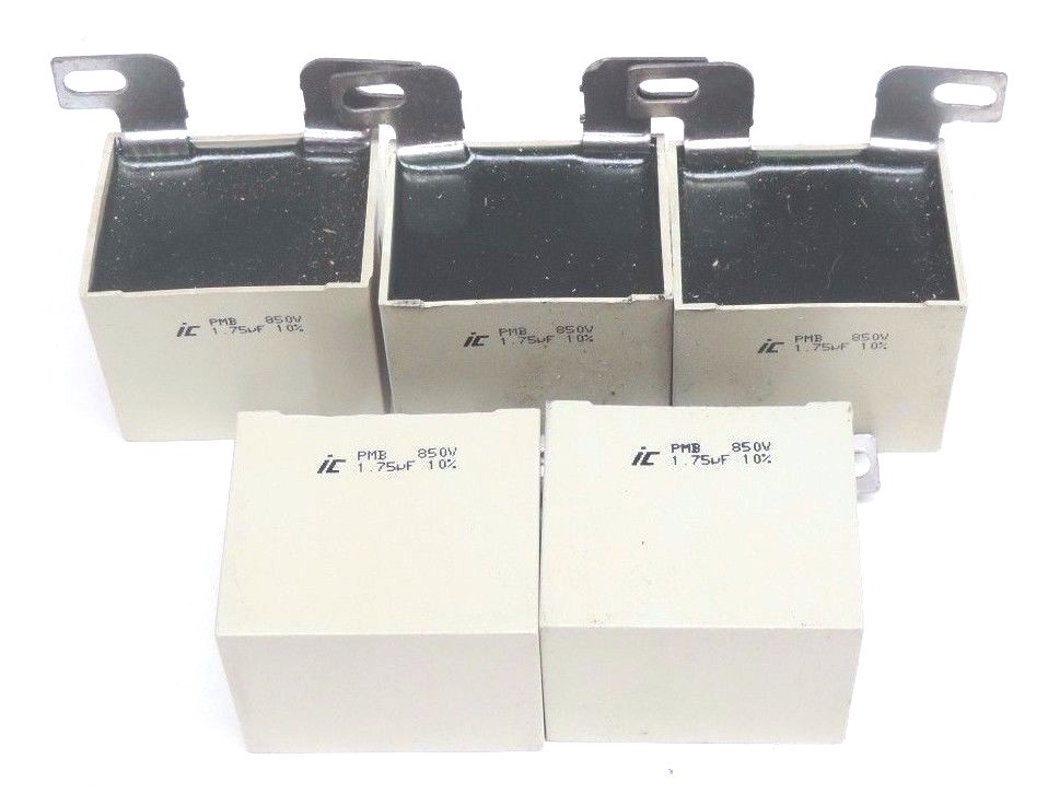 Used LOT OF 5 ICEL PMB-850V CAPICTORS 1.7UF, 10%, PMB850V