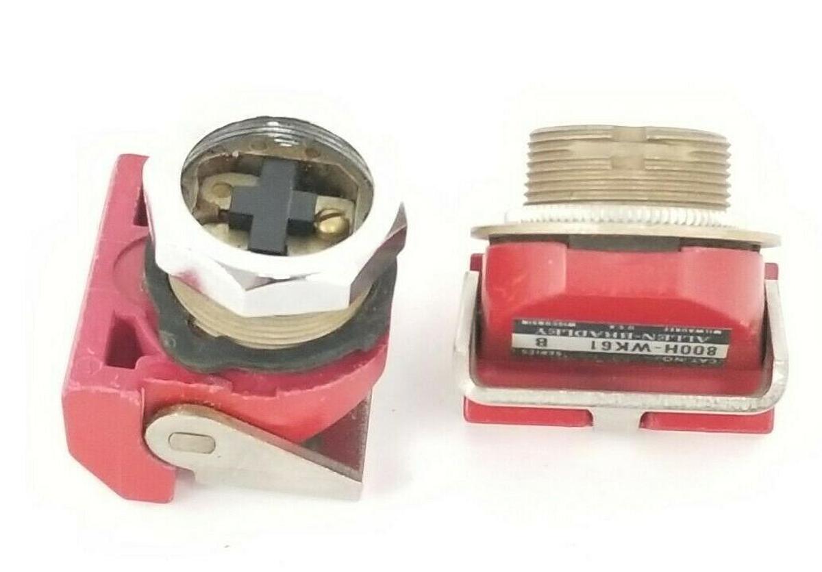 Used LOT OF 2 ALLEN BRADLEY 800H-WK61 PUSHBUTTONS 800HWK61, SER. B