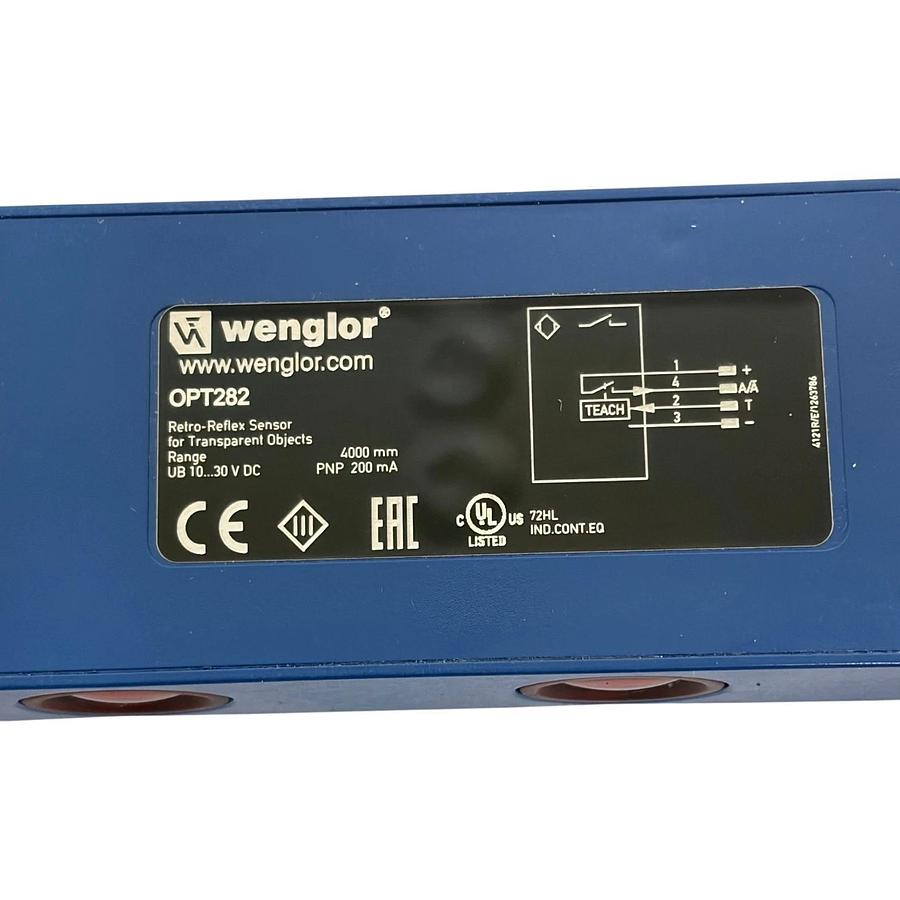 Wenglor OPT282 Retro-Reflex Sensor for Transparent Objects Clear Glass New