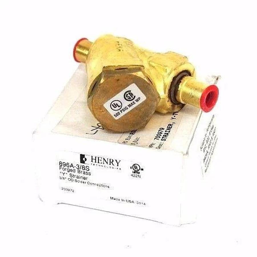 Used NIB HENRY 896A-3/8S FORGED BRASS "Y" STRAINER 3/8" OD SOLDER CONNECTION