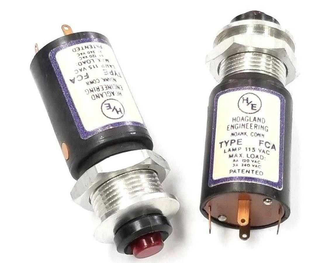 Used LOT OF 2 HOAGLAND ENGINEERING TYPE FCA LAMPS, 115VAC