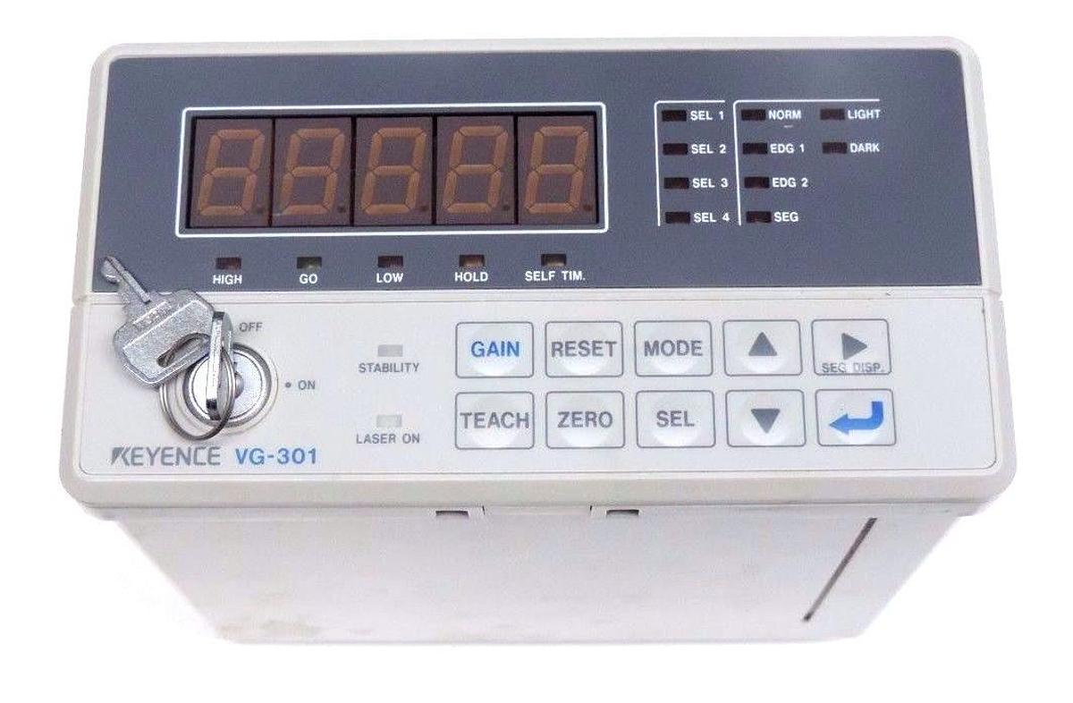 Used KEYENCE VG-301 LASER MICROMETER CONTROLLER WITH KEYS VG-300 SERIES VG301