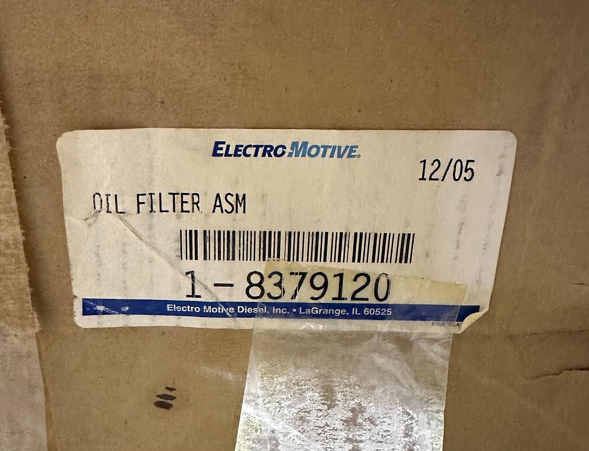 Used ELECTRO MOTIVE CAMFIL 8379120 OIL FILTER ASM 1-8379120 / 18379120 / 354123 NSMP