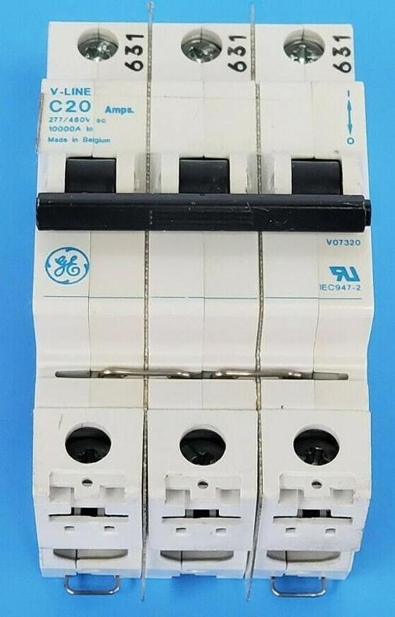 Used GENERAL ELECTRIC V07320 CIRCUIT BREAKER V-LINE 20AMP 3P 277/480V C-CURVE C20