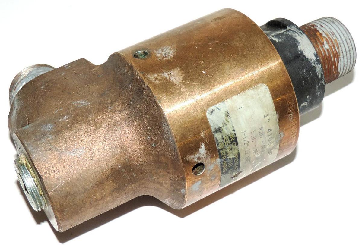 Used JOHNSON CORPORATION 4100 WR SINGLE FLOW ROTARY UNION, 1-1/2''-12 UNS