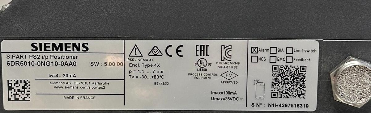 Used KRONES 0-903-368-979 / 6DR5010-0NG10-0AA0 EVOGUARD REGELVENTIL VALVE/POSITIONER