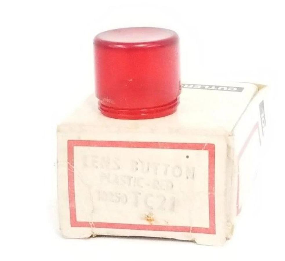 Used NIB EATON CULTER-HAMMER 10250TC21 LENS BUTTON PLASTIC RED