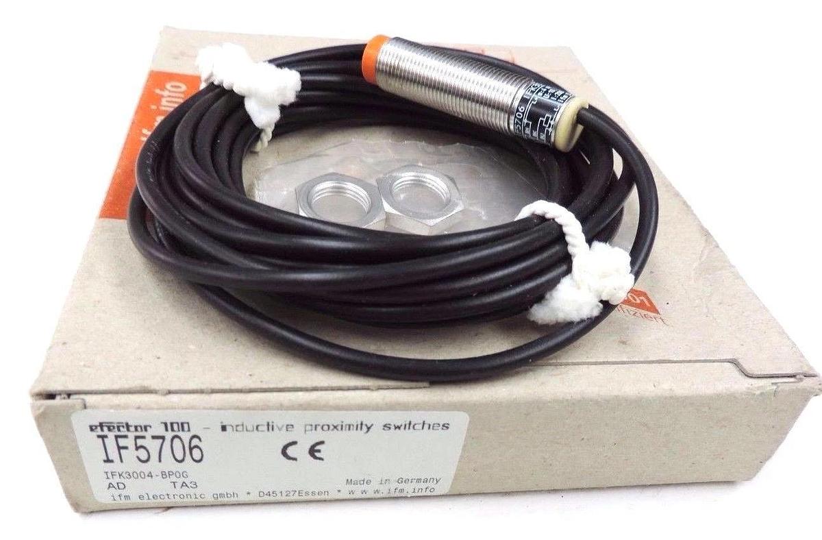 Used NIB IFM EFECTOR IF5706 PROXIMITY SENSOR IFK3004-BPOG, S: 4MM U: 10...30VDC