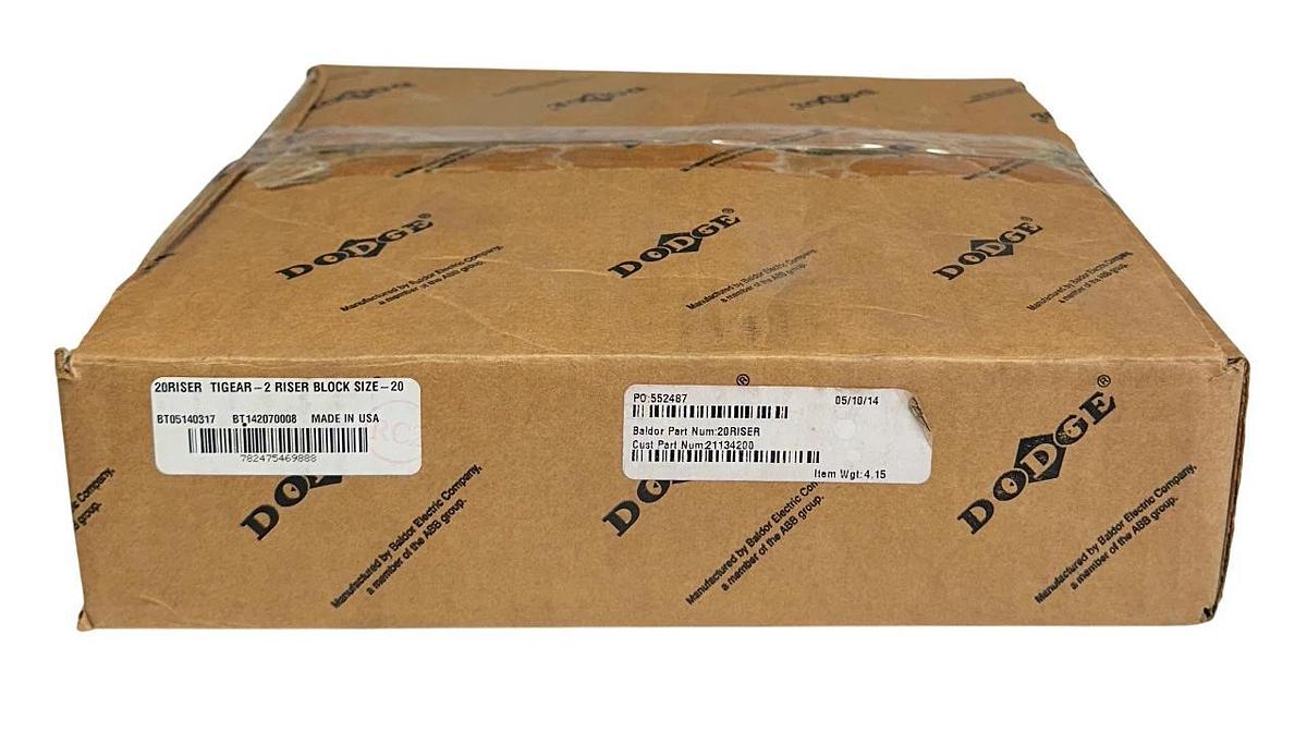 DODGE BALDOR 20RISER / 21134200 / TIGEAR-2 RISER BLOCK SIZE 20 BT05140317 NSMP