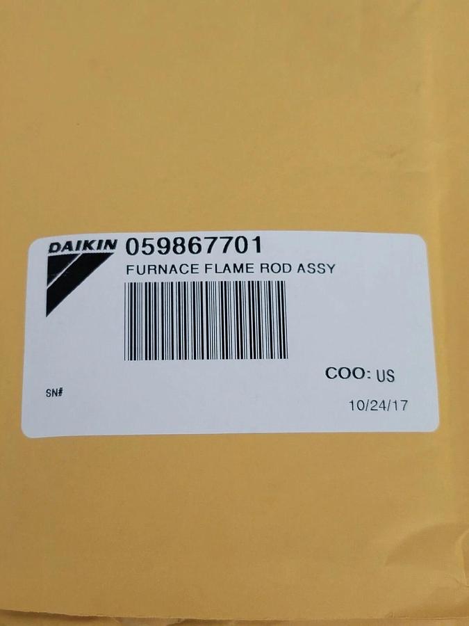 Used LOT OF 9 NEW DAIKIN 059867701 FURNACE FLAME ROD ASSY