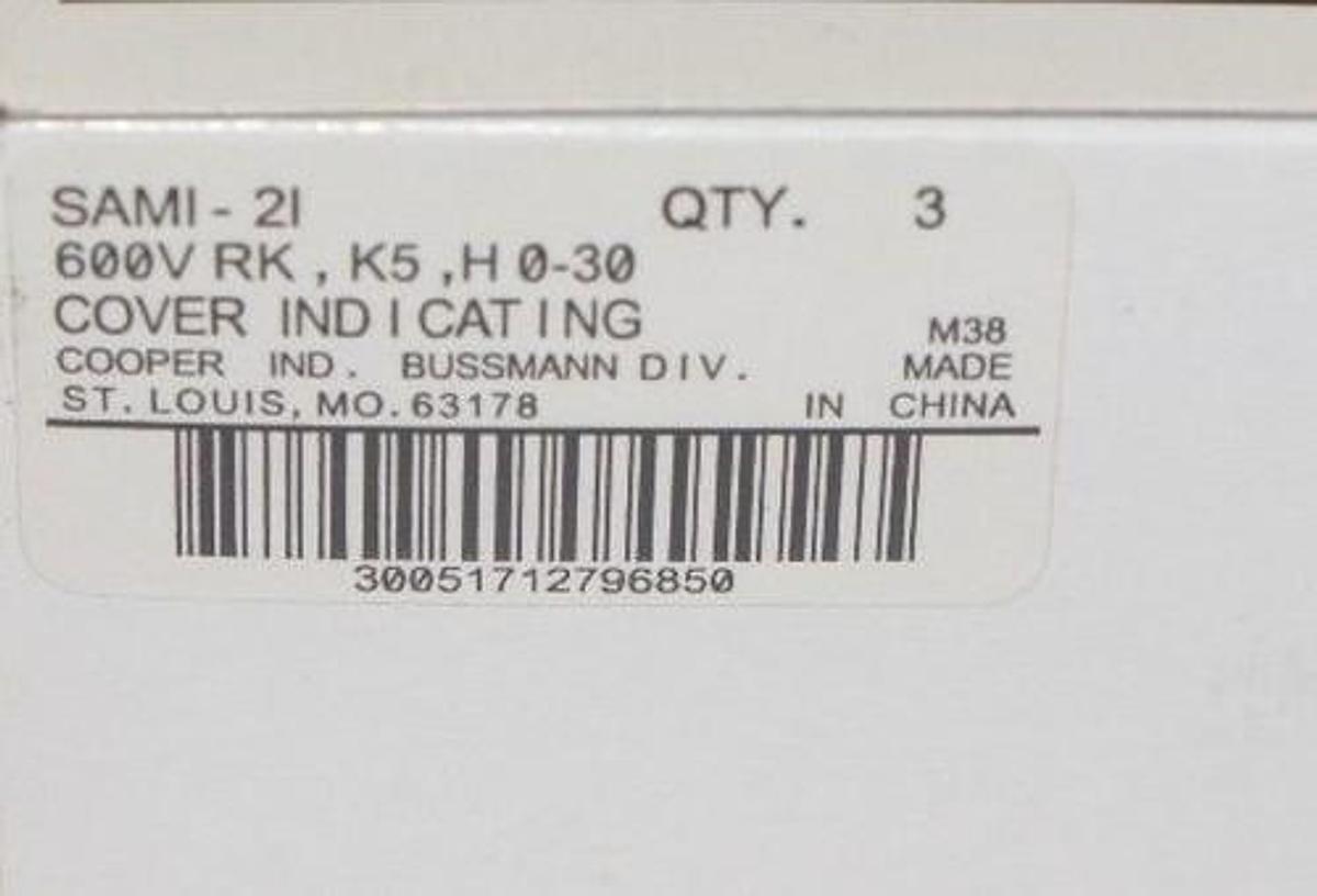 LOT OF 2 NEW BUSSMANN SAMI-2I FUSE COVERS (2 BOXES OF 3)