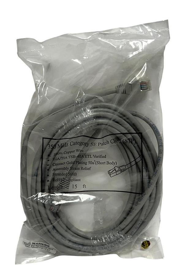 Used 10 UNBRANDED 350 MHz CATEGORY 5E EtherNet PATCH CORDS (STP) 15FT 568B NSFS