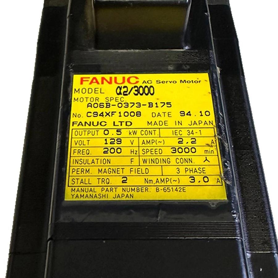 Used FANUC A06B-0373-B175 / A06B0373B175 A2/3000 SERVO MOTOR .5kW W/ A860-0360-T001