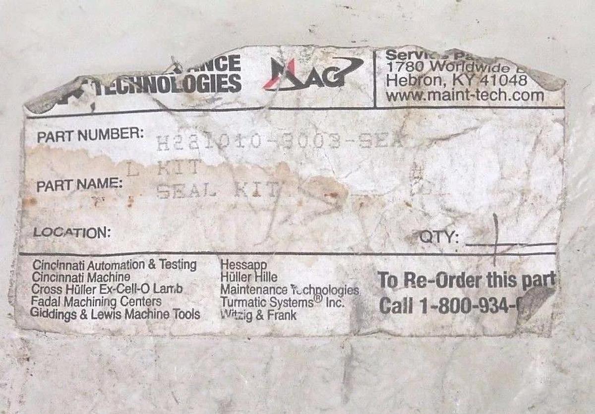 Used NIB MAG MAINTENANCE TECHNOLOGIES H221010-3003 SEAL KIT