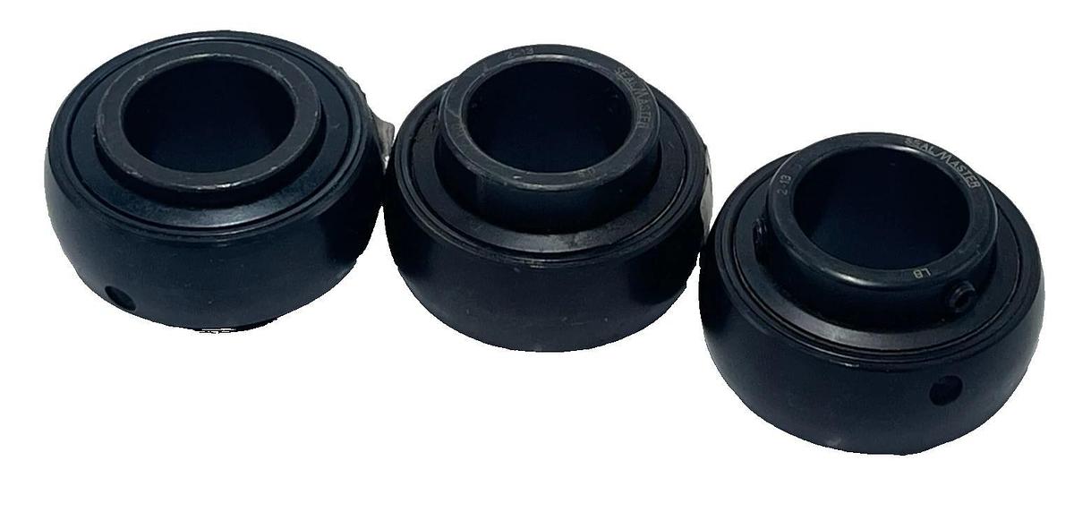 LOT OF 3: SealMaster 2-13 Gold Line Bearing Inserts 1-3/16" Bore Set Screw Lock