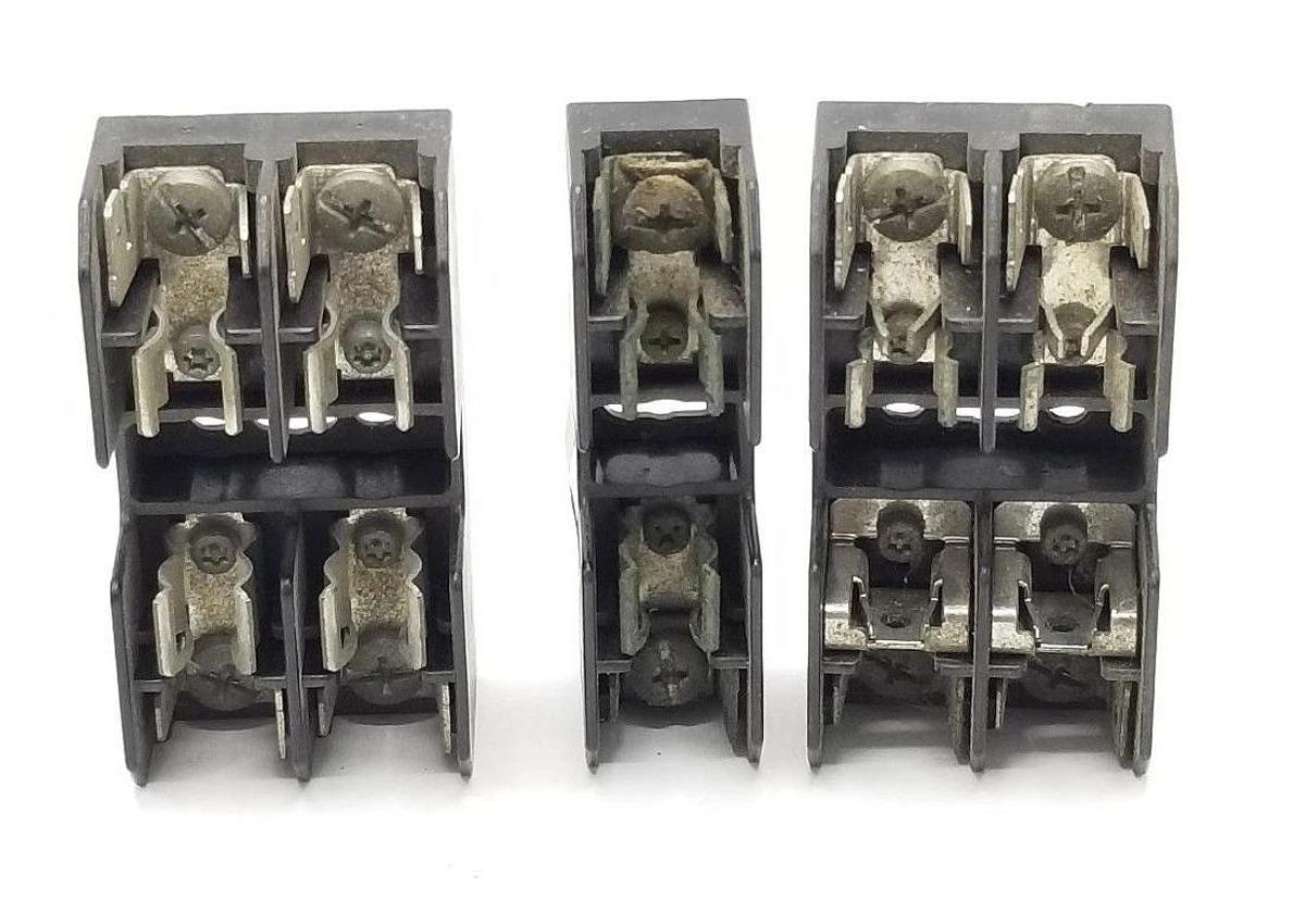 Used LOT OF 3 ASSORTED BUSS FUSEHOLDERS BM6032SQ, BM6031PQ, BC6032SQ