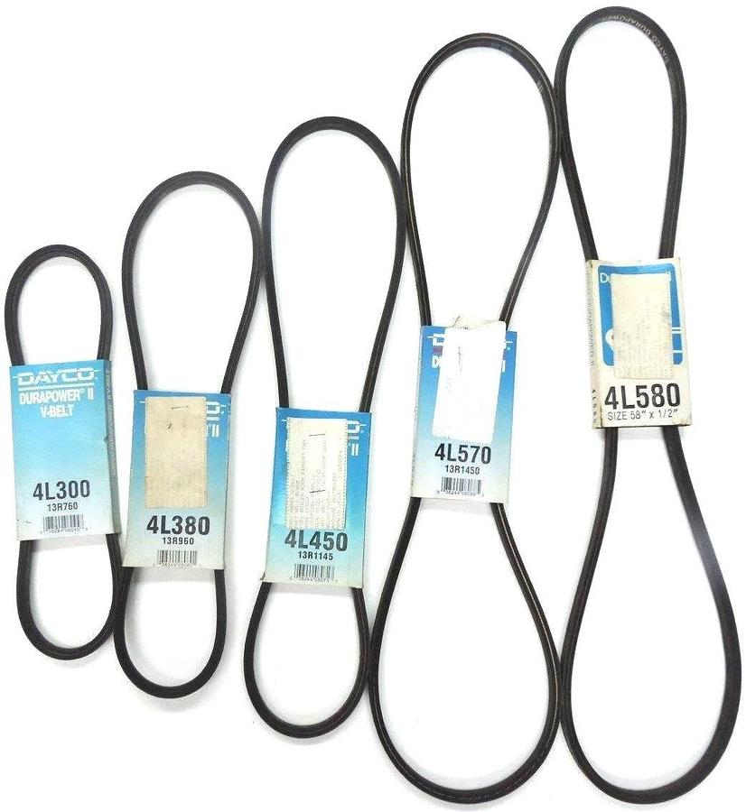 LOT OF 5 NEW DAYCO DURAPOWER II V-BELTS 4L300, 4L380, 4L450, 4L570, 4L580