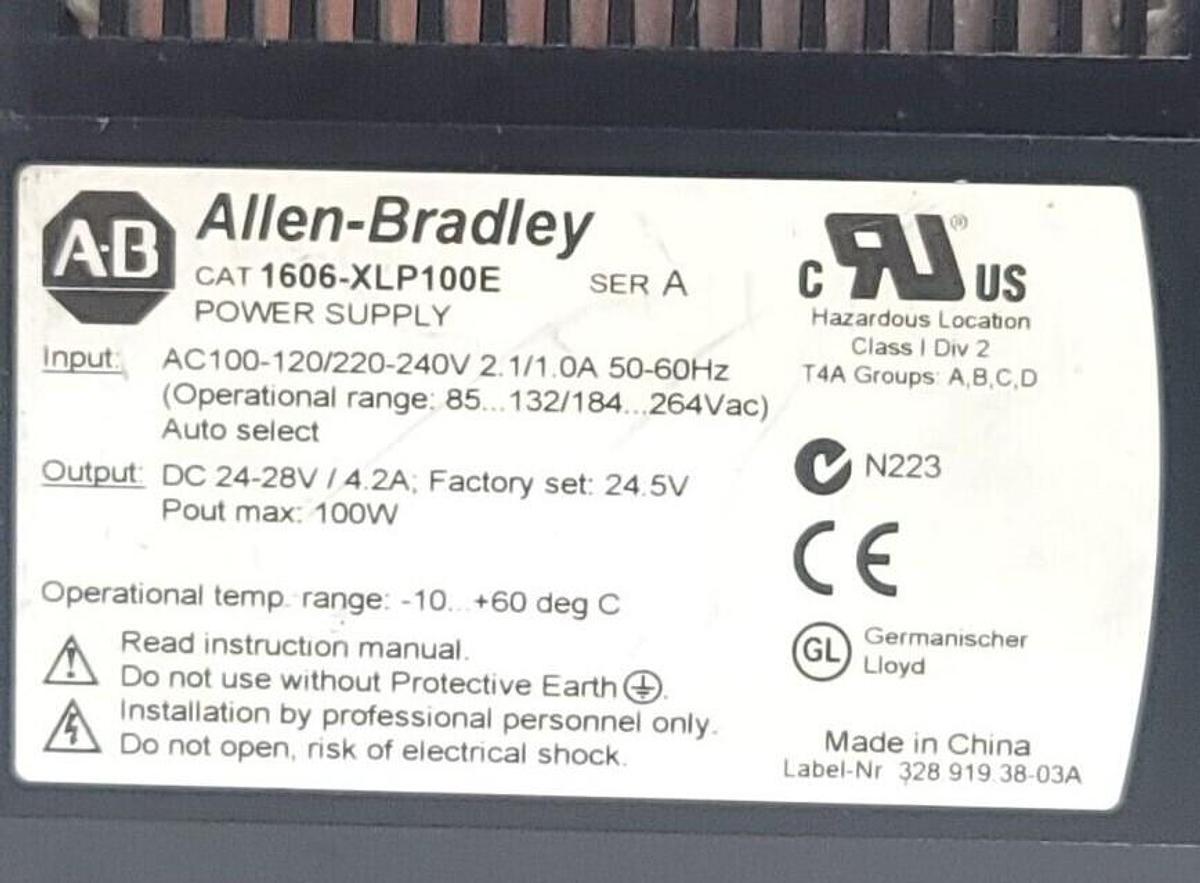 Used ALLEN BRADLEY 1606-XLP100E /A 1606-XLP POWER SUPPLY 50/60Hz 1606XLP100E