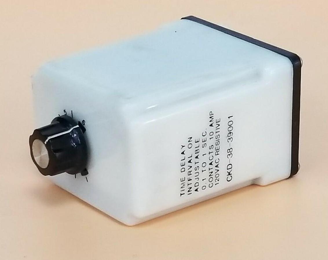 Used POTTER & BRUMFIELD CKD-38-39001 TIME DELAY RELAY 0.1 TO 1 SEC. 120VAC 10AMP