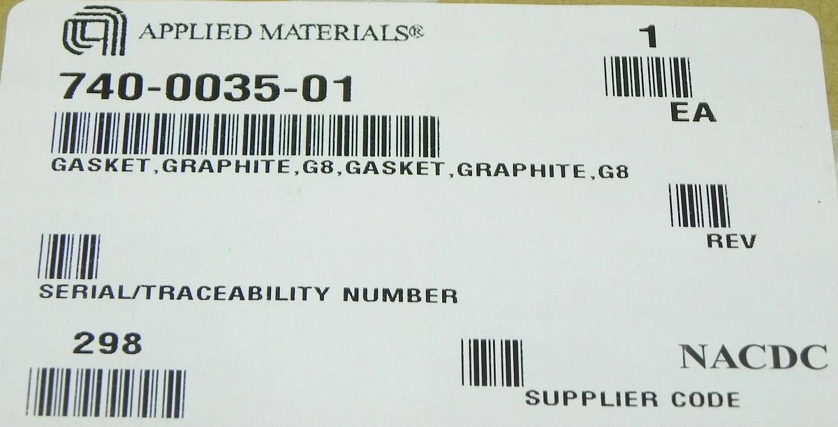 Used NEW APPLIED MATERIALS 740-0035-01 GASKET GRAPHITE G8 740003501