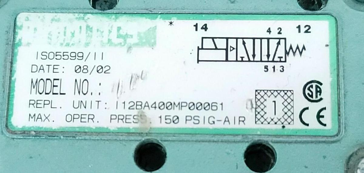 Used NUMATICS I12BA400MP00061 SOLENOID VALVE 150PSIG 236-384B 24VDC 4.0W COIL