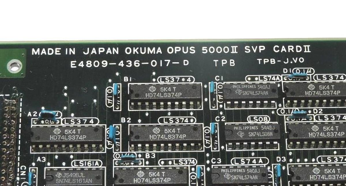 Used OKUMA E4809-436-017-D OPUS 5000 II SVP CARD, E4809436017D