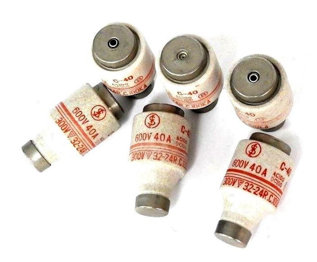 Used LOT OF 6 NEW GENERIC C-40 600V 40A FUSES C40