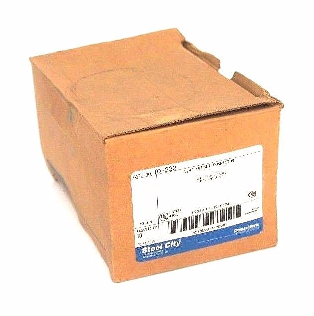 Used BOX OF 10 NEW STEEL CITY T0-222 OFFSET CONNECTORS 3/4", T0222