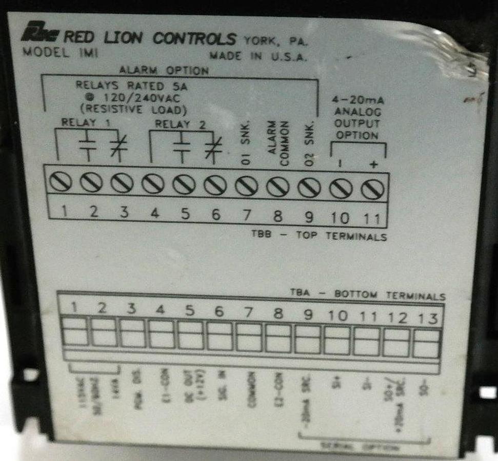 Used RED LION IMI04103, 6 DIGIT COUNTER PANEL LED APOLLO METER 120-240V-AC 5A CONTROL