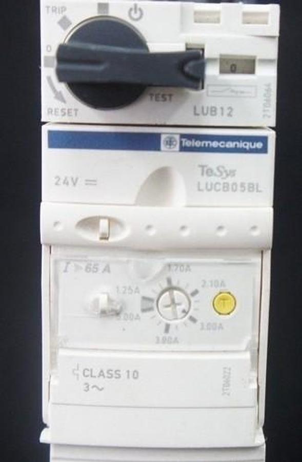 Used TELEMECANIQUE LUB12 MOTOR STARTER W/ LUCB05BL CONTROL UNIT