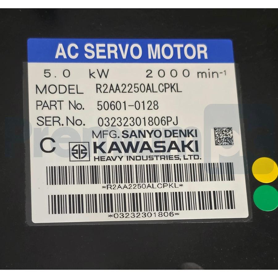 Kawasaki Sanyo Denki 50601-0128 | R2AA2250ALCPKL B Series Robot Servo Motor 5kW