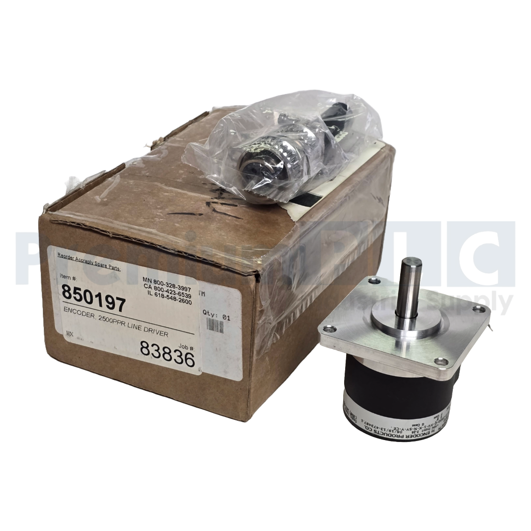 Used NEW ACCU-CODER 702-30-S-2500-Q-HV-1-K-N-SY-Y-CE INCREMENTAL SHAFT ENCODER 850197