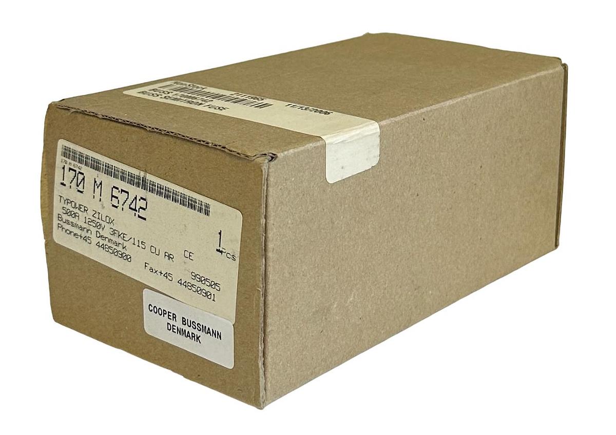 Used NEW COOPER BUSSMANN 170-M-6742 / 170M6742 TYPOWER ZILOX 500A FUSE 1250V 3FKE/115