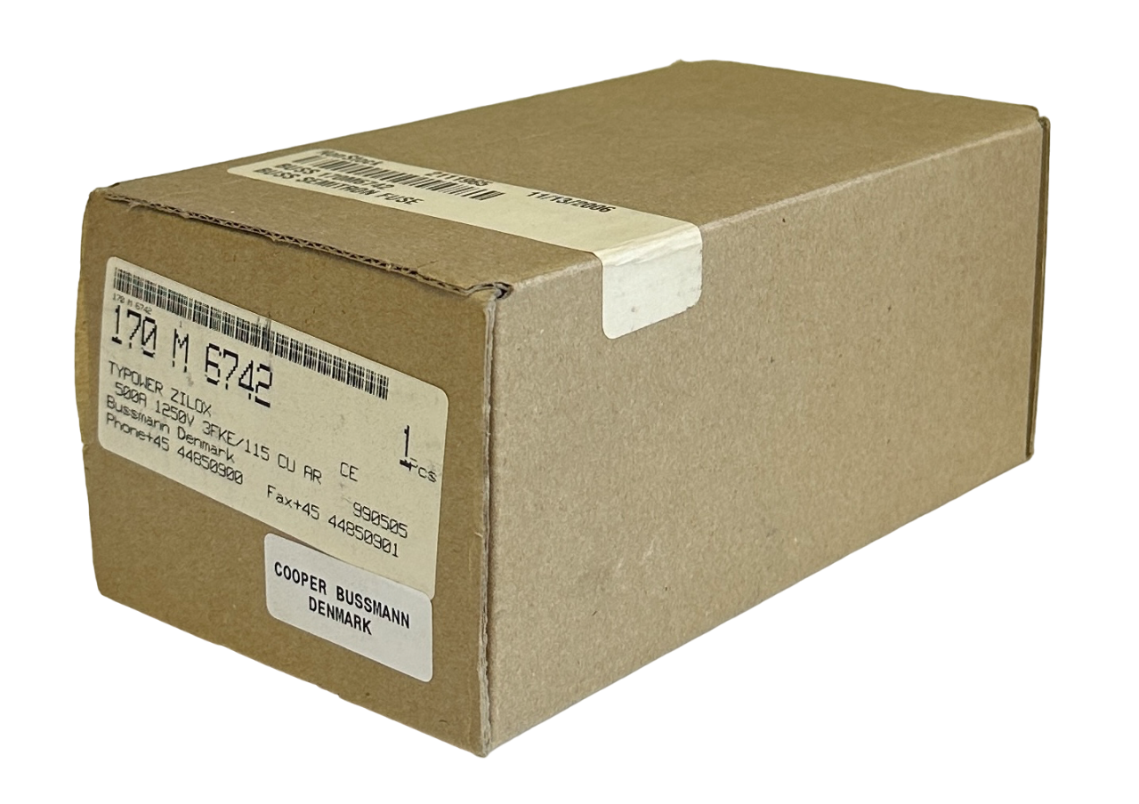 Used NEW COOPER BUSSMANN 170-M-6742 / 170M6742 TYPOWER ZILOX 500A FUSE 1250V 3FKE/115