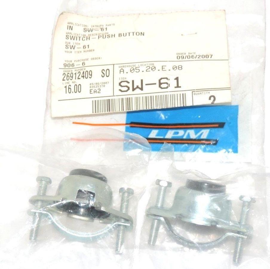 Used LOT OF 2 NEW LPM SW-61 SWITCH - PUSH BUTTON SW61