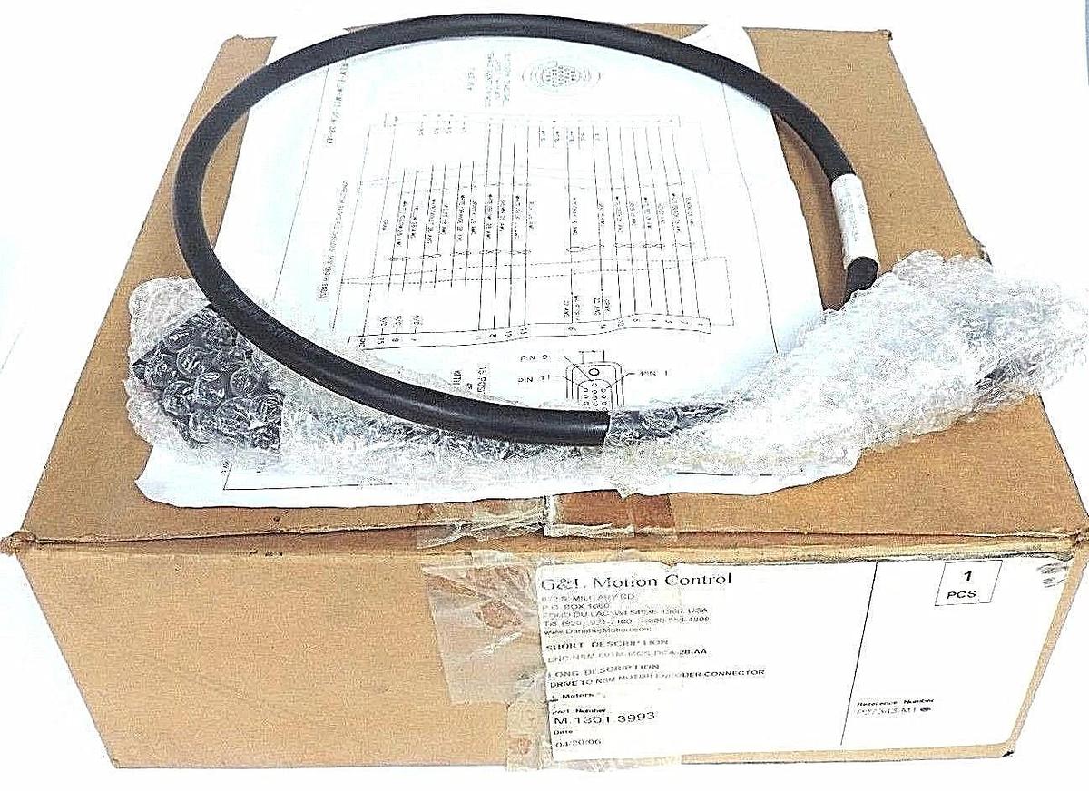 Used NIB G&L MOTION CONTROL M.1301.3993 DRIVE TO NSM MOTOR ENCODER CONNECTOR