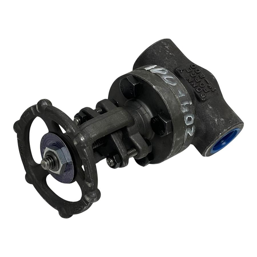 Used Bonney Forge 1" Gate Valve Class 800 A105N Carbon Steel HL11-LE New Surplus