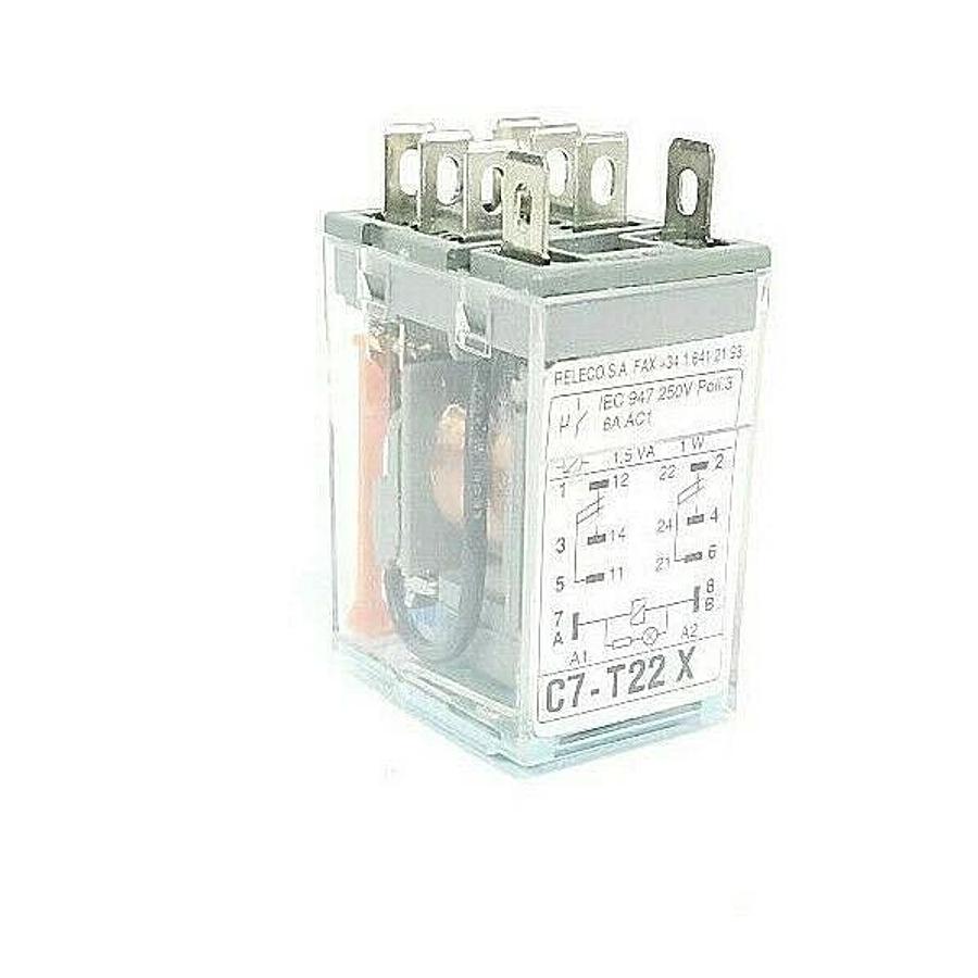 LOT OF 4 NEW RELECO C7-T22X RELAYS C7-T22X/DC 24V, C7T22X