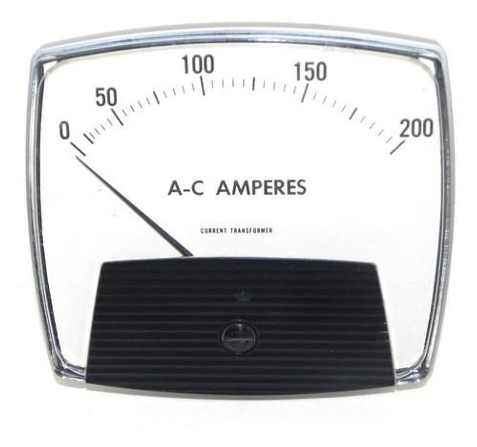 Used NIB GENERAL ELECTRIC MODEL 250 PANEL METER DIAL: 0-200 A-C AMPERES